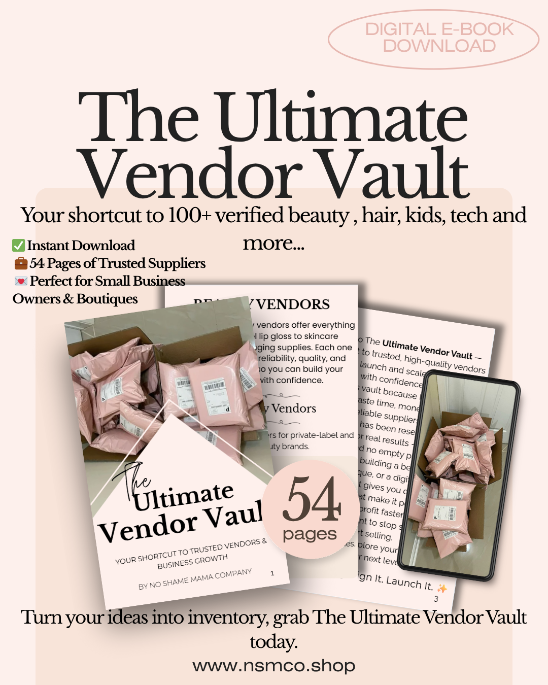 The Ultimate Vendor Vault (100+ Verified Vendors) | By No Shame Mama Co.