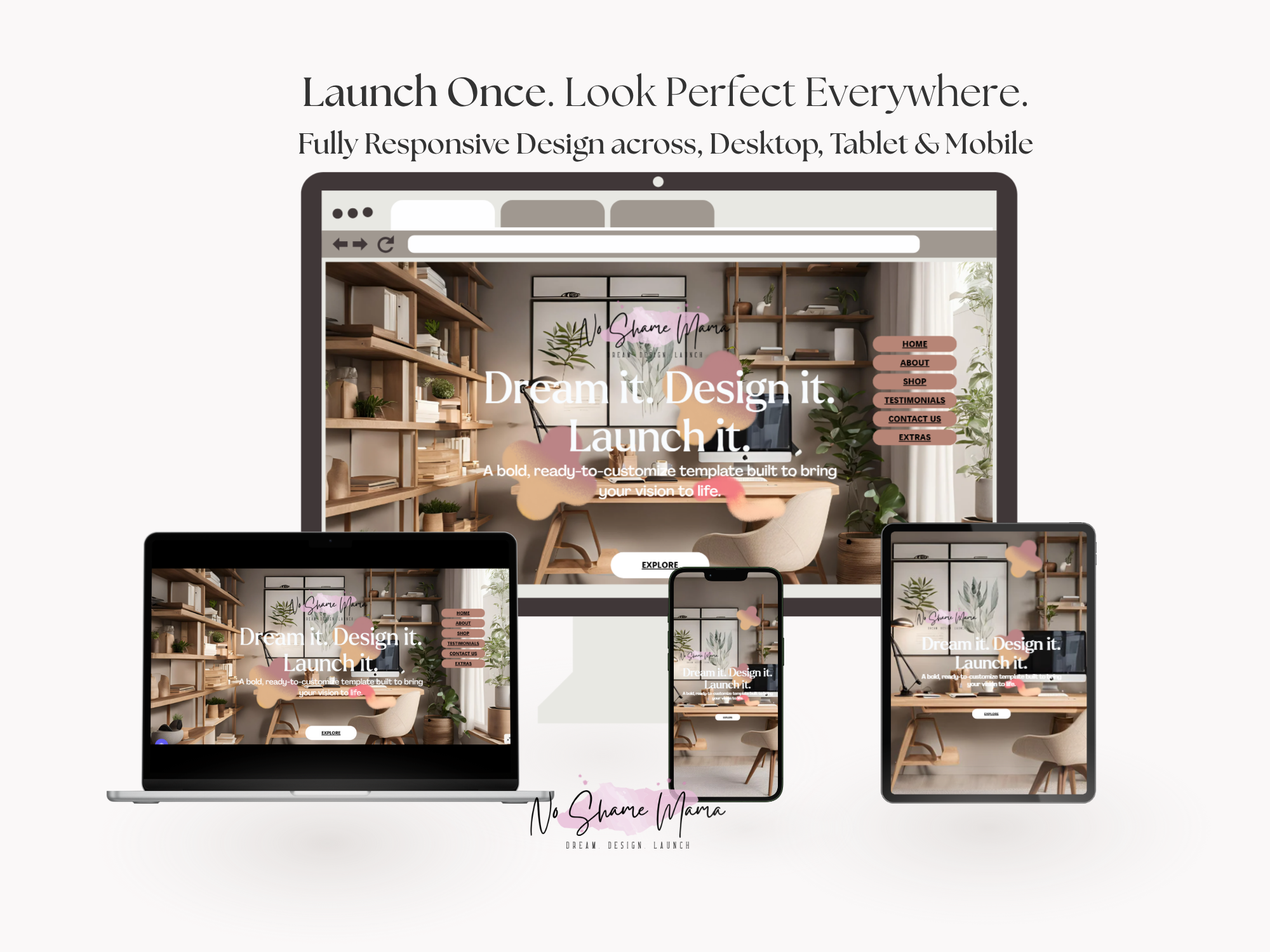 Dream Launch - Canva Editable Website